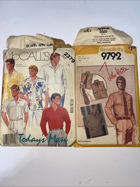 5/$25 Men's Vintage Pattern Shirt - Red & White Options
